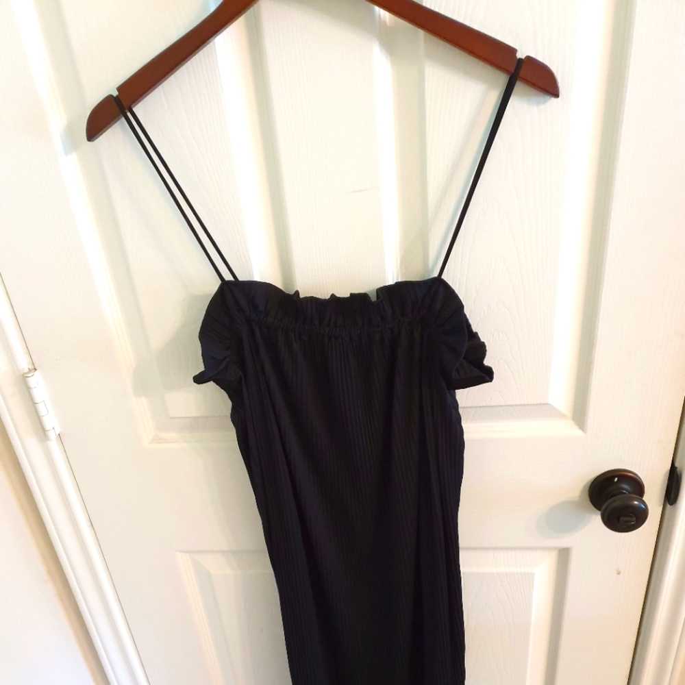 Black Strappy ruffle dress
